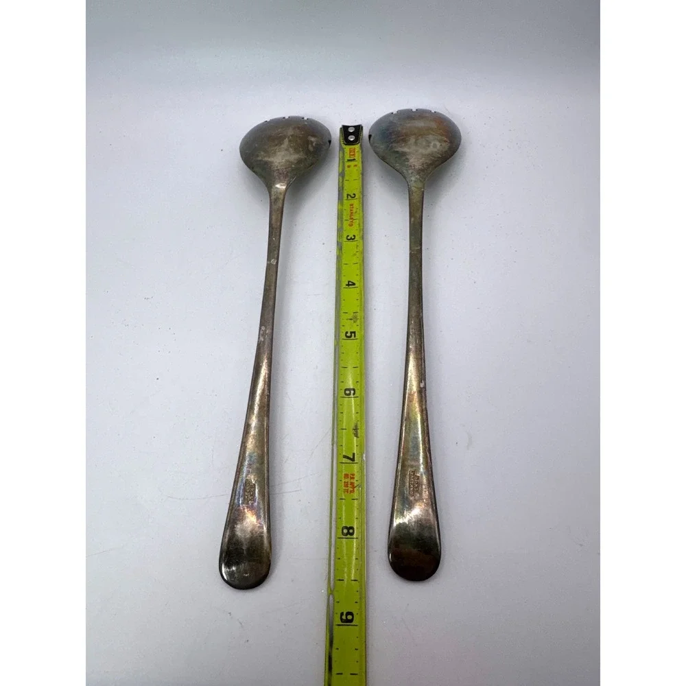Vintage EPNS England Silver Plate Salad Servers Set of 2 Spork Style 8.5 Inch
